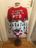Mens Pout Size Large Red"Return To Pub" Christmas Jumper