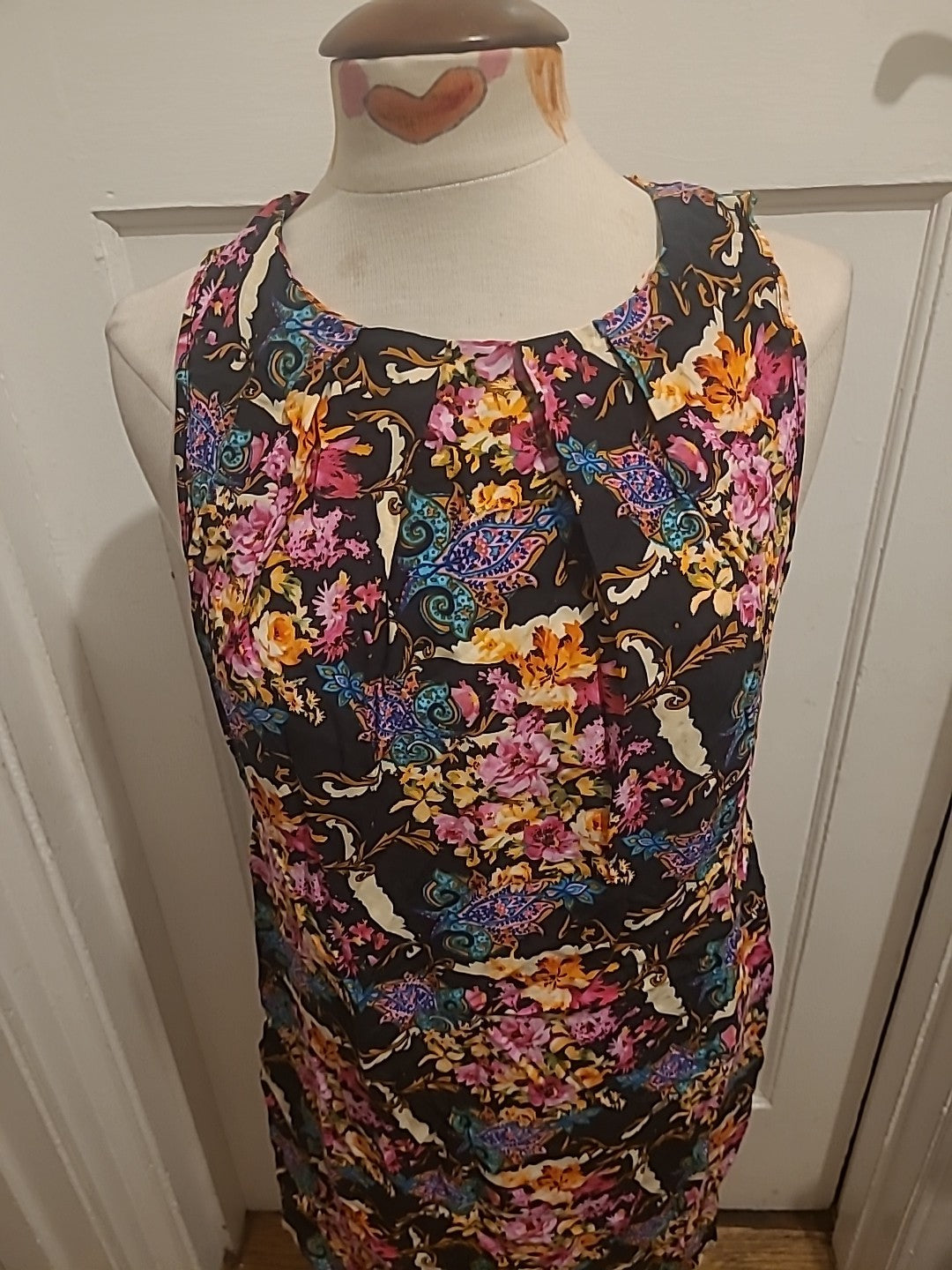 Ladies New Look Size 12 Bright Coloured Sleeveless Dress