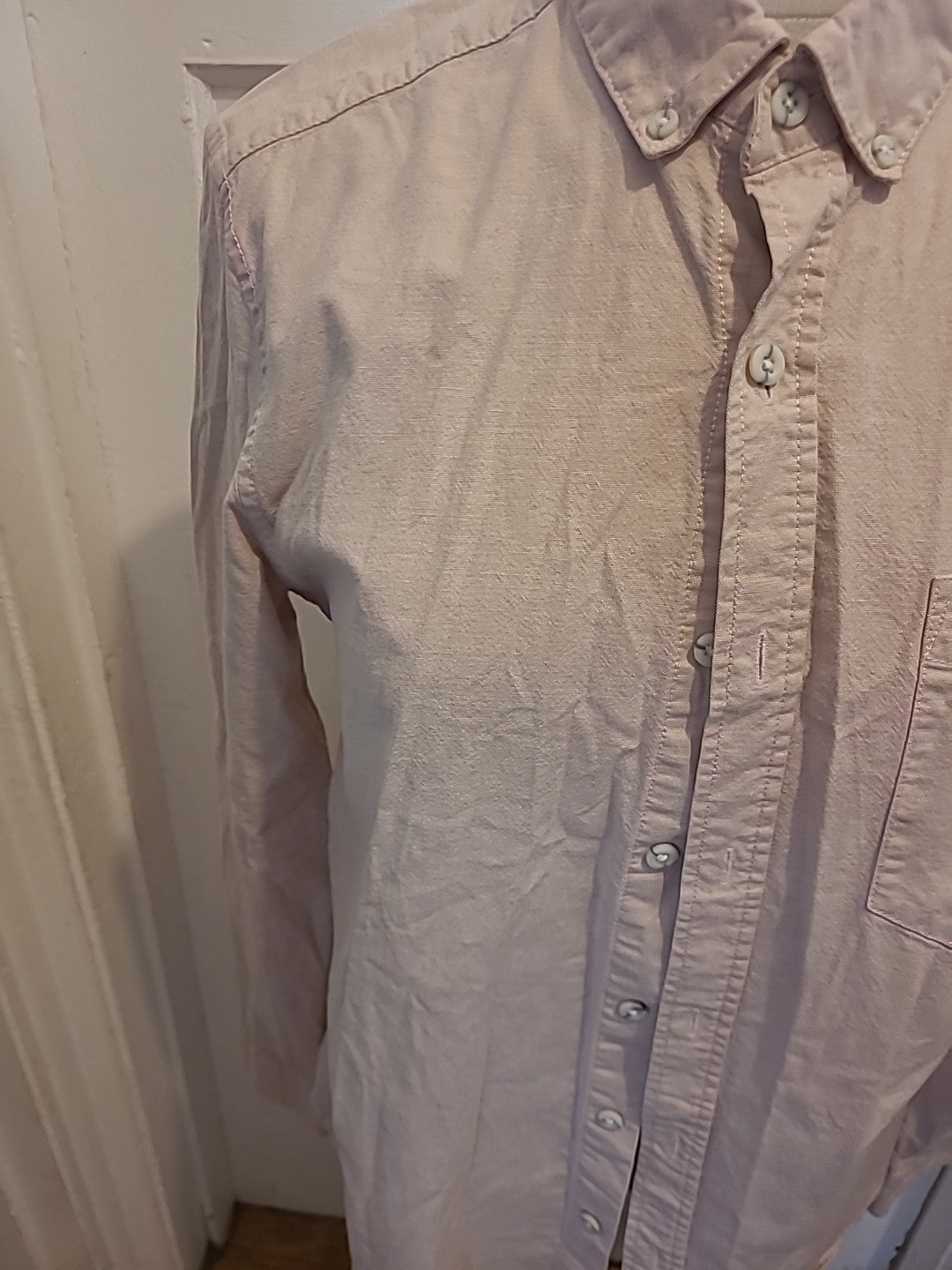 Mens Topman Size Medium Pale Pink Long Sleeve Shirt