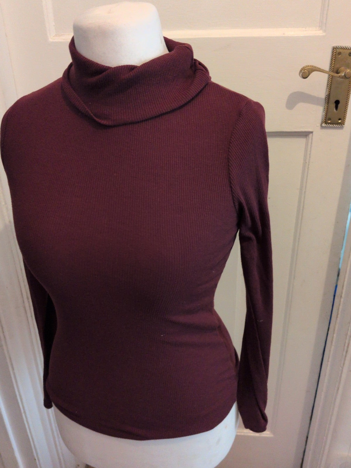 New Look 12 Dark Purple Long Sleeve Ribbed High Neck Jumper