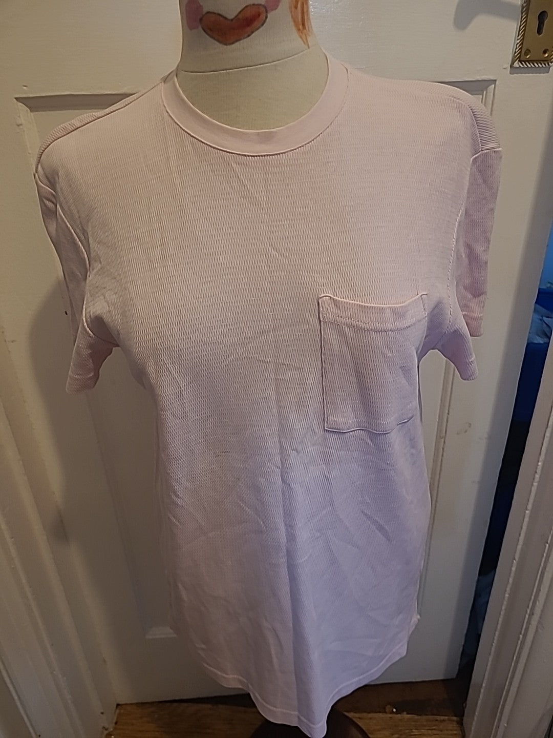 Mens Primark Size Medium Baby Pink Short Sleeved Tshirt