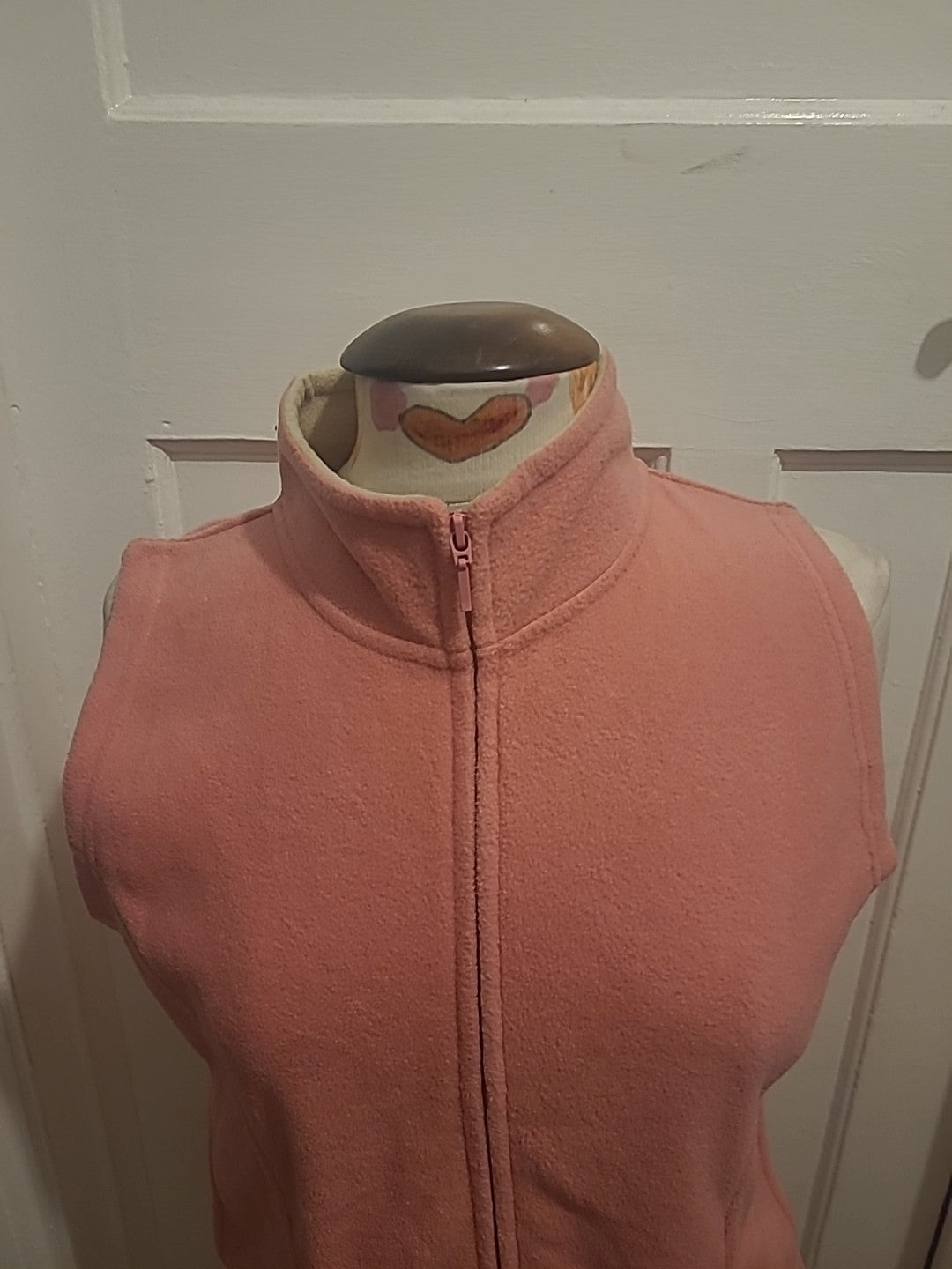 Ladies EWM Size 10-12 Pink Zip Through Sleeveless Cardigan