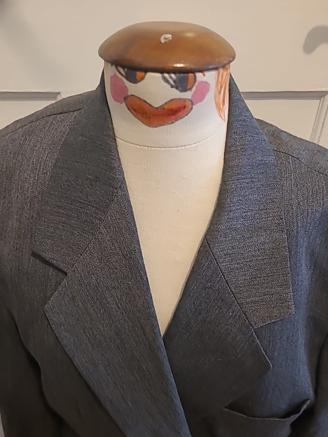 Mens Size Xl Grey Padded Lined Suit Jacket