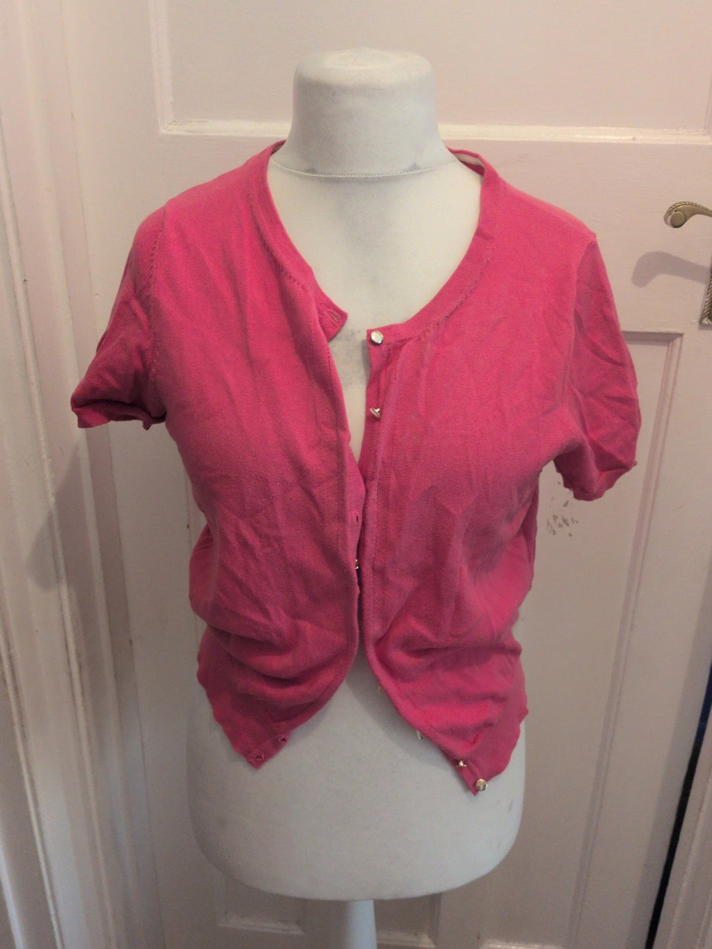 Tu 14 Pink Short Sleeve Buttoned Cardigan