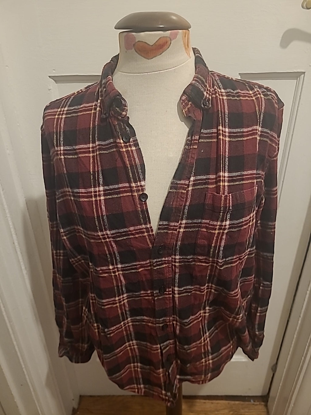 Mens Primark Size Medium 100% Cotton Regular Fit Purple Check Shirt