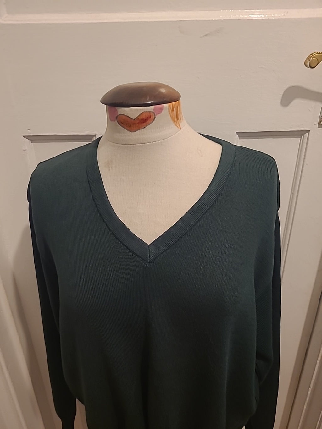 Mens TPA Balmoral Size 44" Green Long Sleeved Pullover Jumper