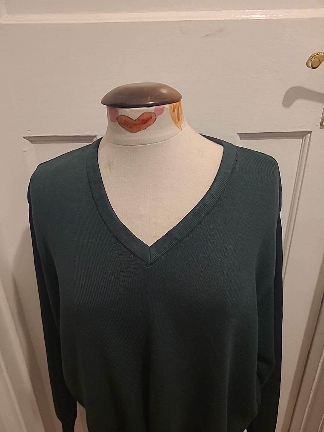 Mens TPA Balmoral Size 44" Green Long Sleeved Pullover Jumper