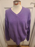 Mens Blue Harbour Size Large Purple V Neck Ribbed Pullover Jumper