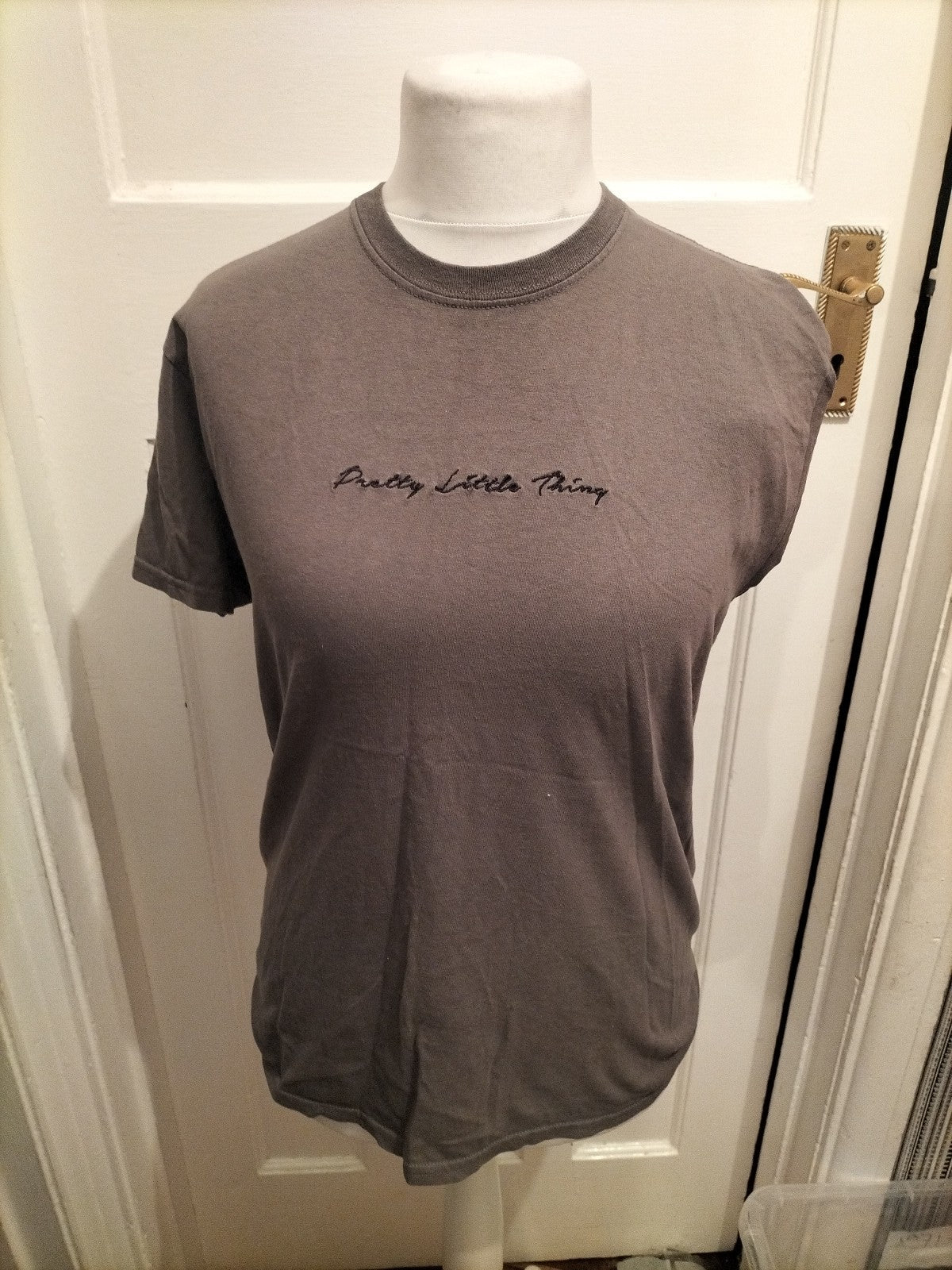 Ladies PLT Size Small 100% Cotton Short Sleeved T-shirt Grey