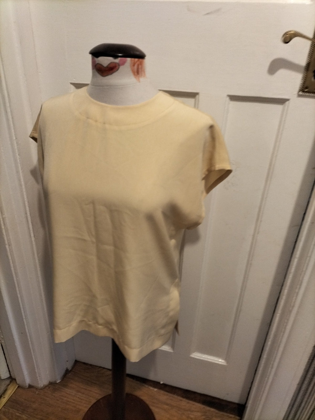 Ladies Precis Size 10 Pale Beige Sleeveless Blouse