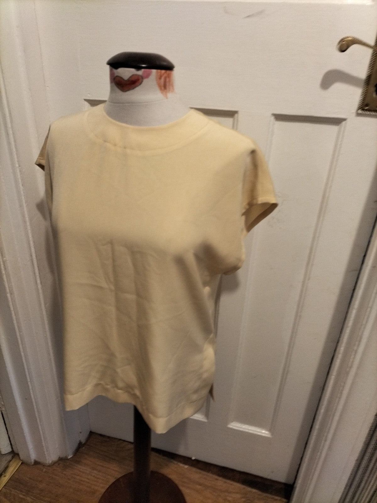 Ladies Precis Size 10 Pale Beige Sleeveless Blouse