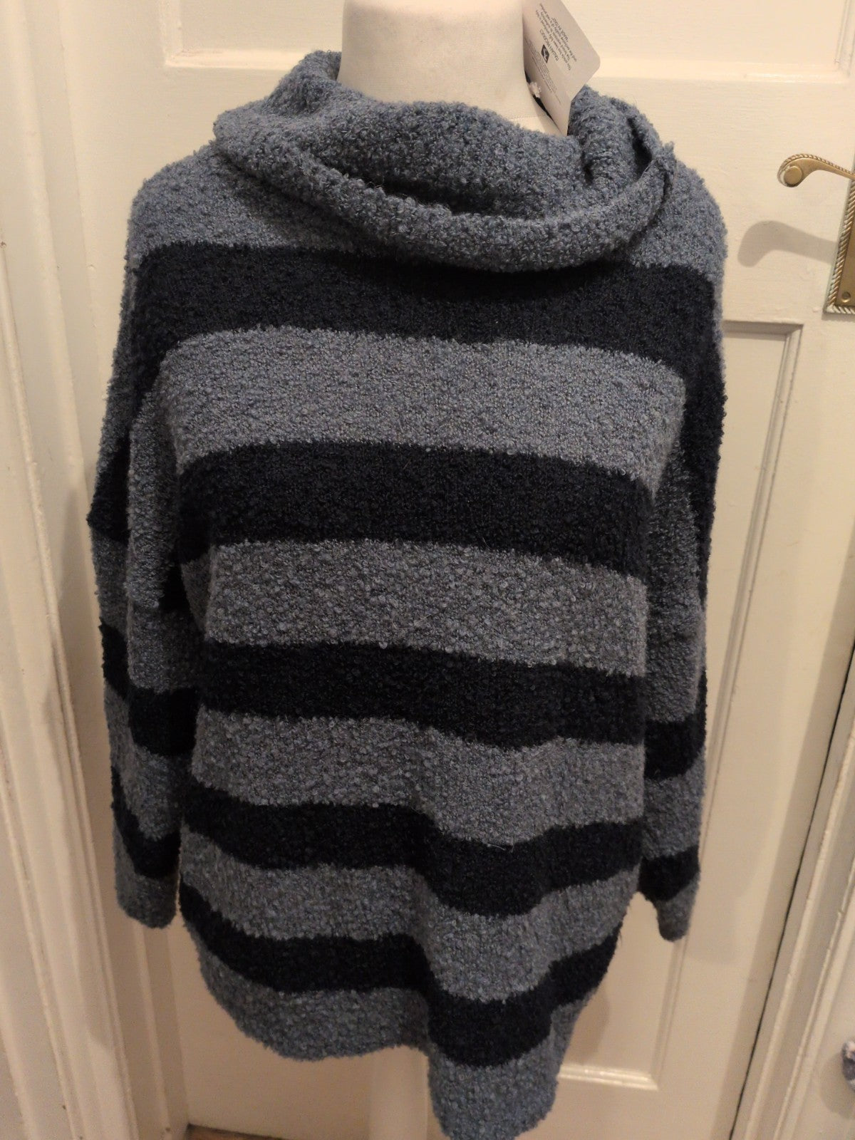 Brand New The Lounge Blue And Navy Jumper High Neck Large