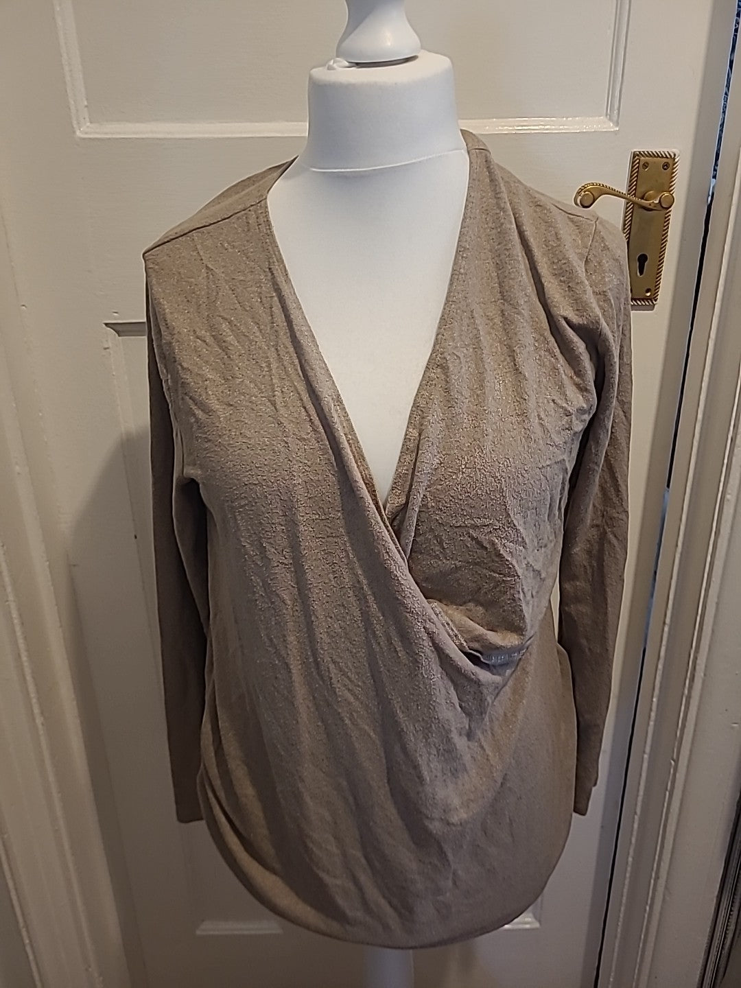 Ladies H&M Maternity Size XL Brown Crossover Blouse