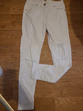 Ladies Quiz Size 12 Approx White Ripped Denim Jeans