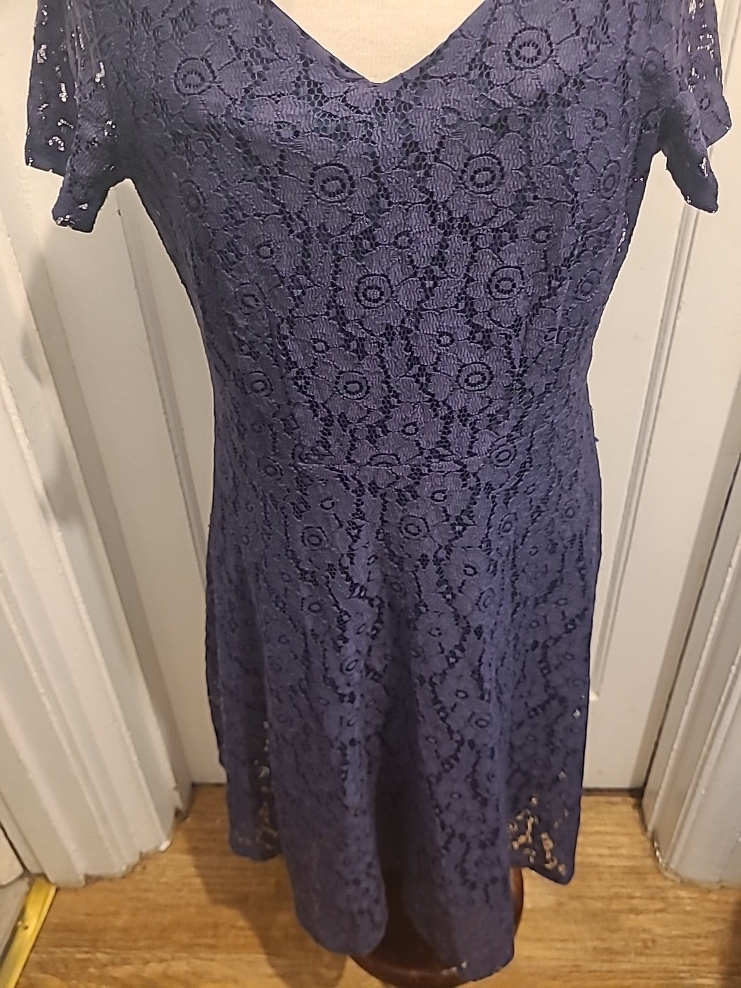 Ladies Marks And Spencer Size 12 Navy Short Sleeve Dress