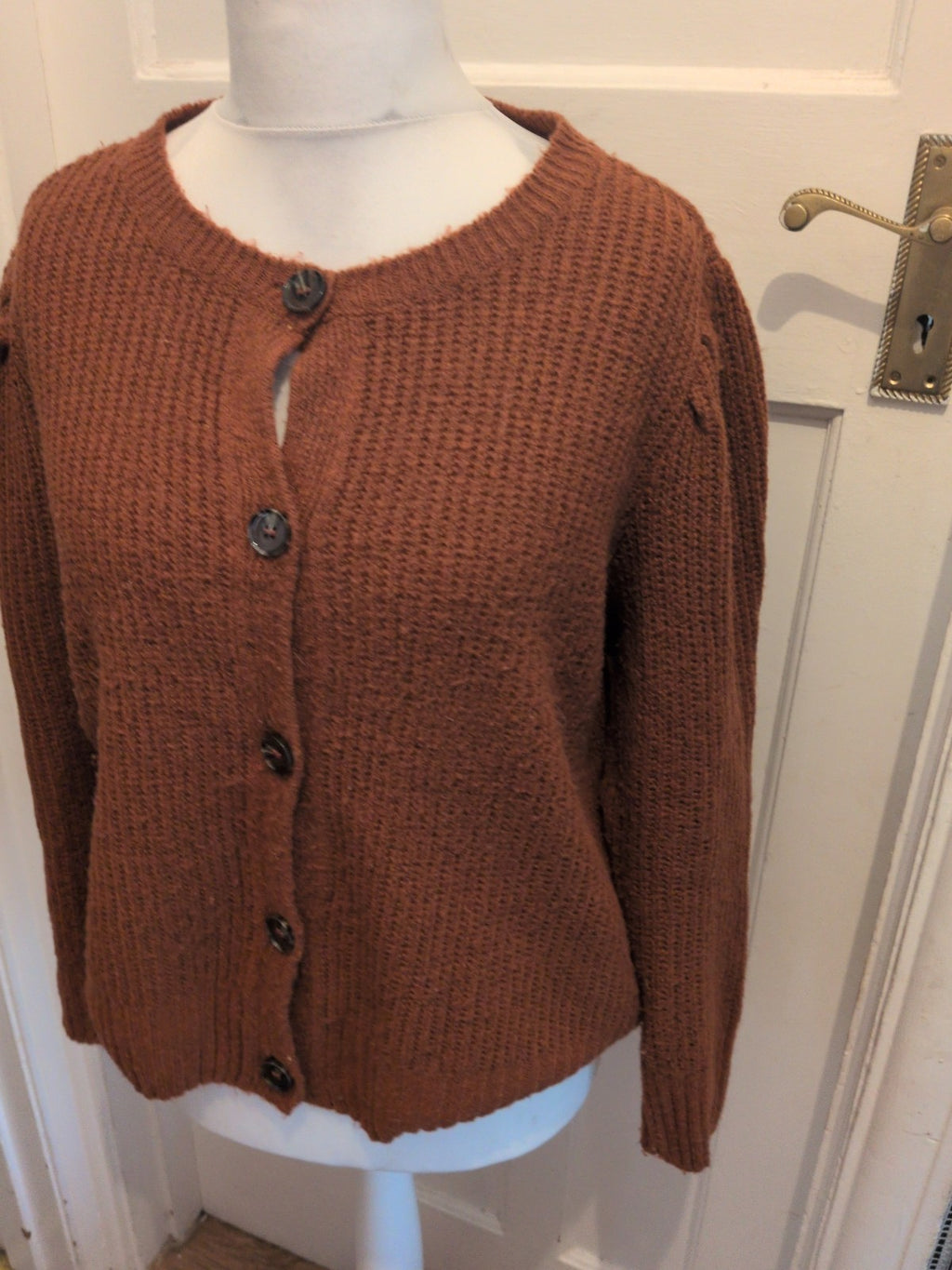 Tu 16 Rust Dark Orange Buttoned Cardigan