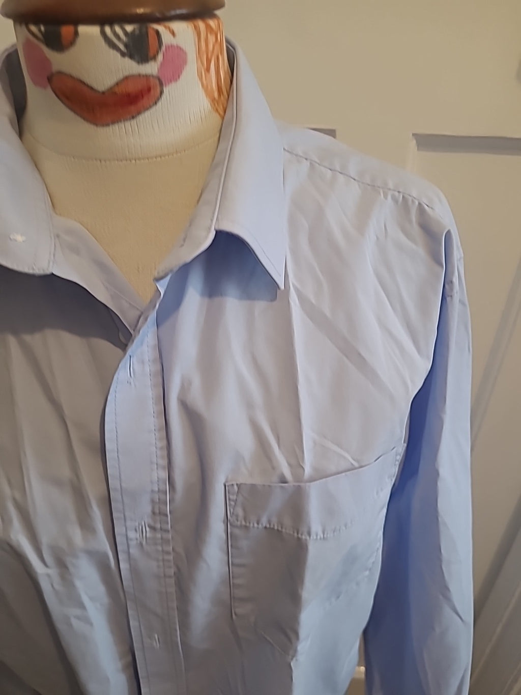 Mens F+F 15.5 Regular Fit Blue Long Sleeve Shirt