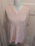 Gina 2XL Pink Short Sleeve Spotty Blouse/T-shirt