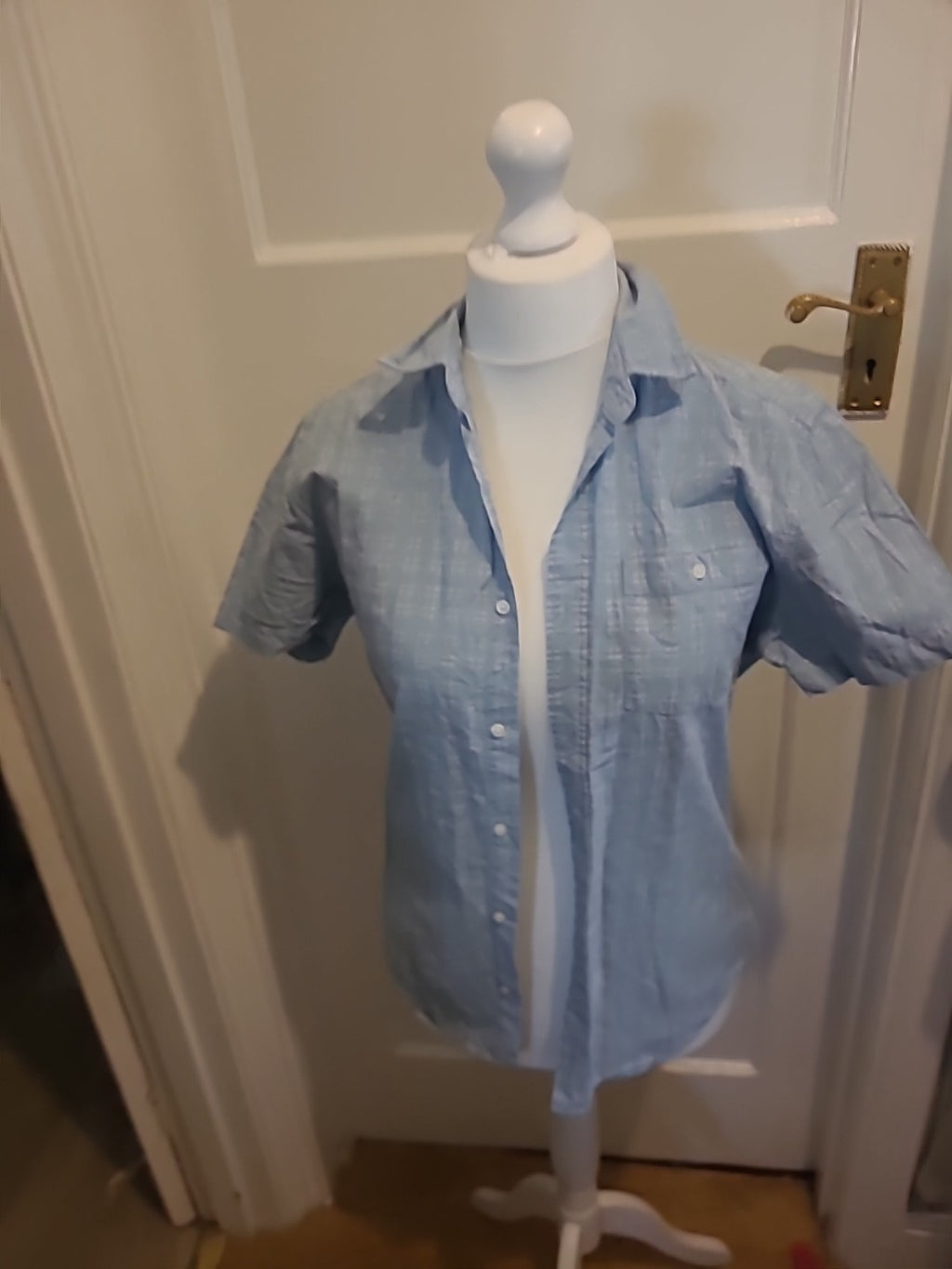 Mens Next Size M Regular Fit Blue And White Shirt Marl Yarns