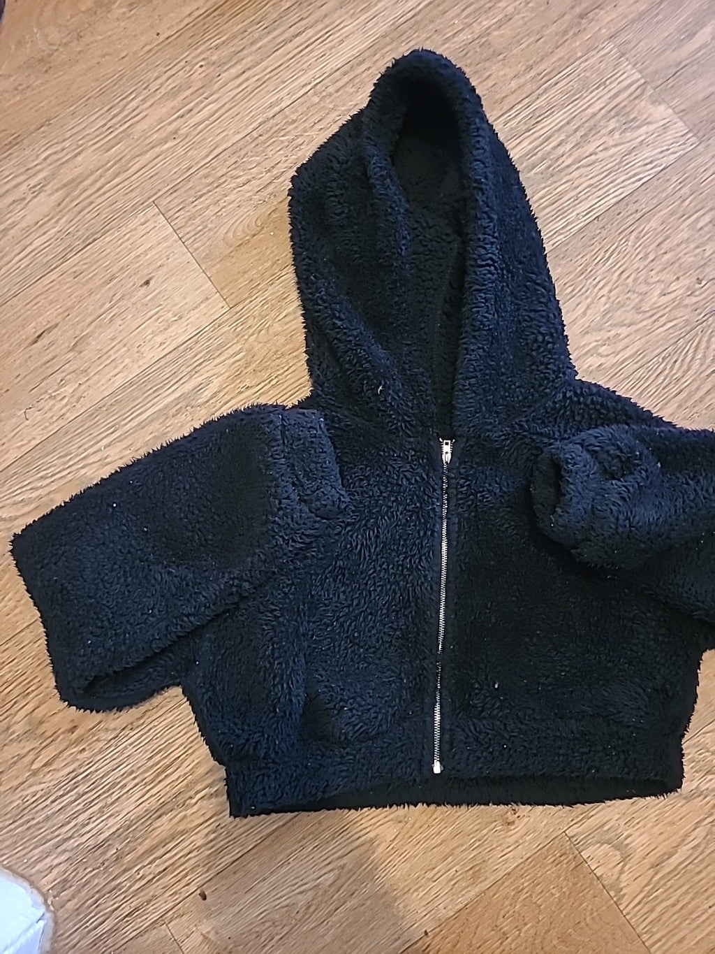 Ladies Shein Size XS Black Warm Cropped Long Sleeved Jacket