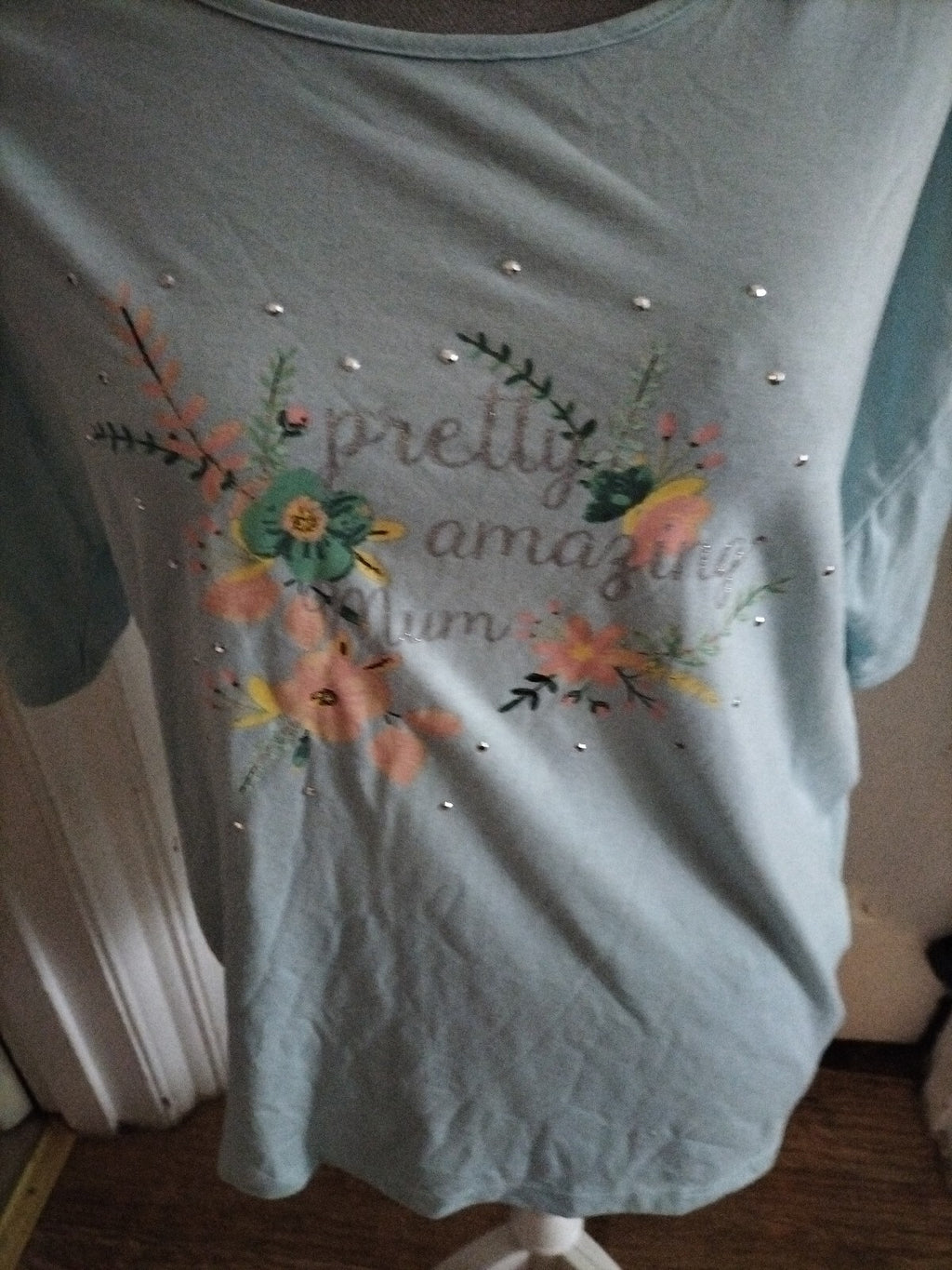 Ladies Tu Size 12 Pale Blue Short Sleeved Pyjama Top