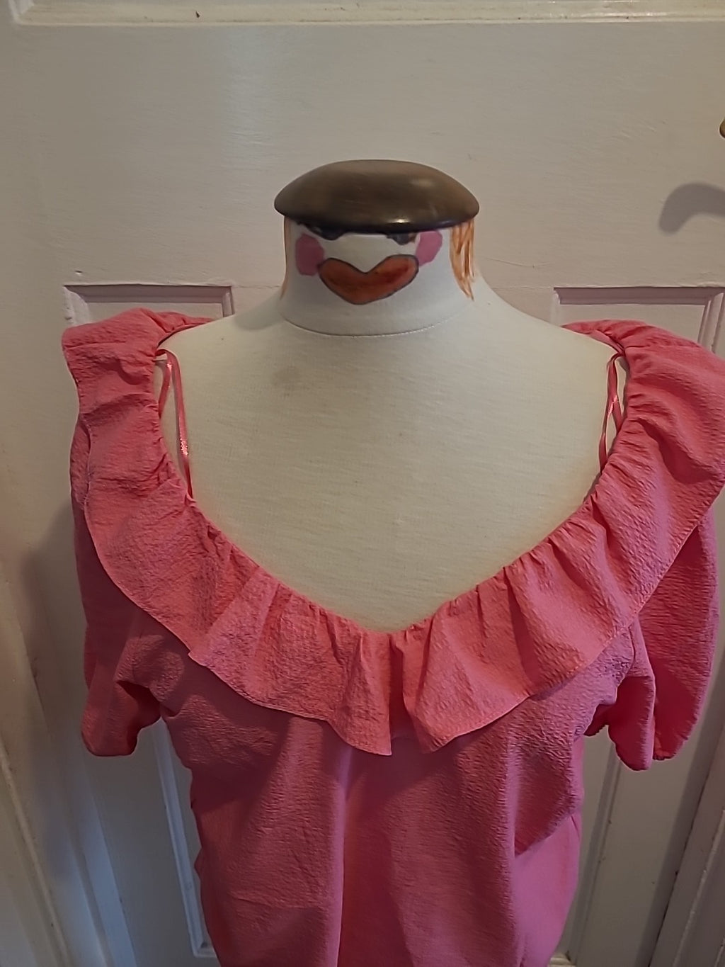 Brand New Ladies TU Size 12 Pink Short Sleeved Blouse