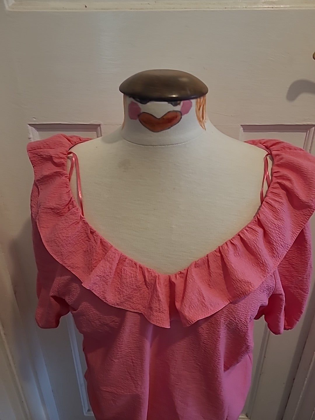 Brand New Ladies TU Size 12 Pink Short Sleeved Blouse