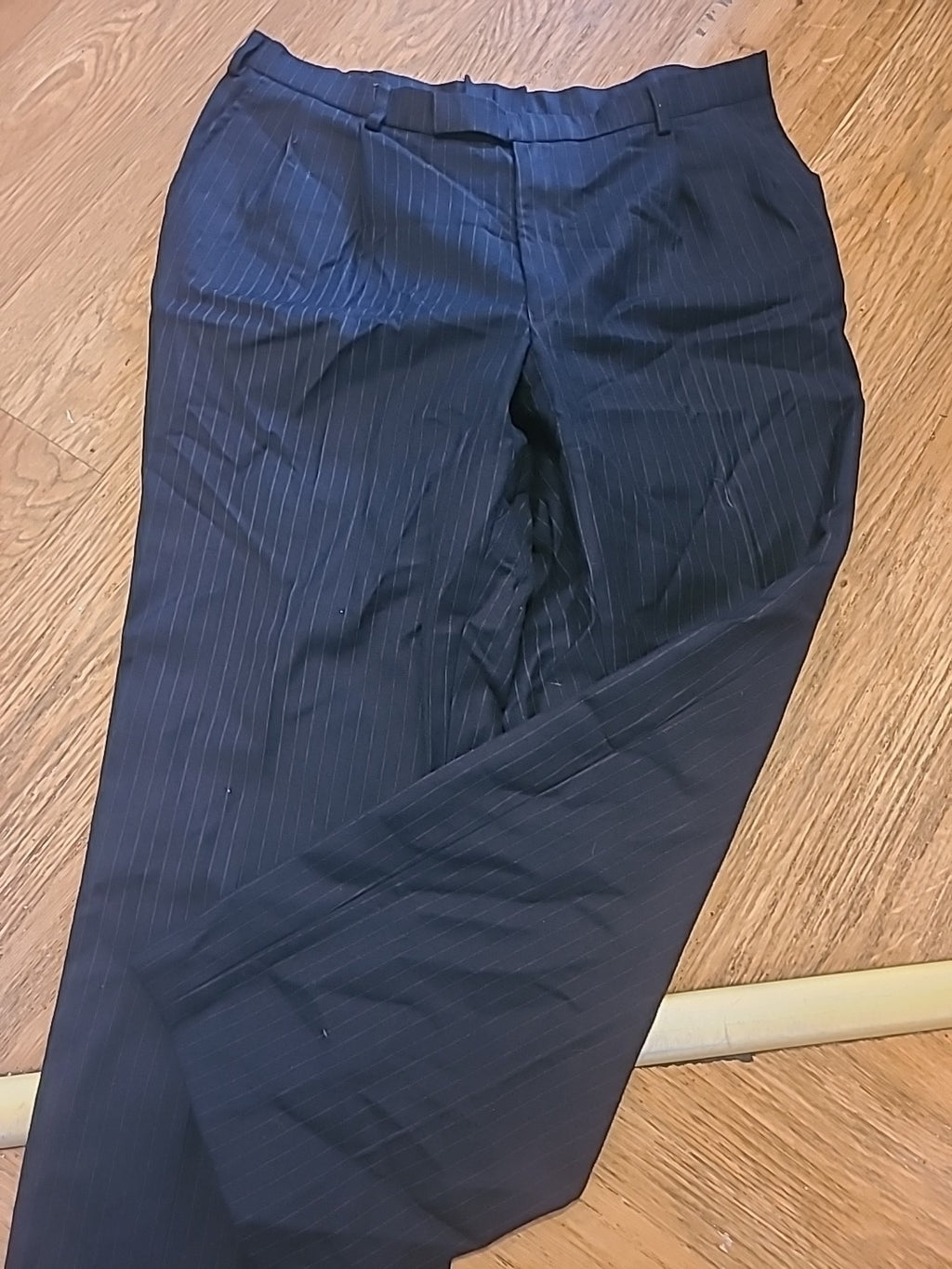 Mens Size 34" Navy Striped Trouser
