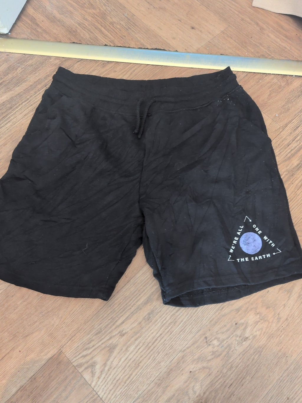 Primark Medium Black With Print Sweat Shorts