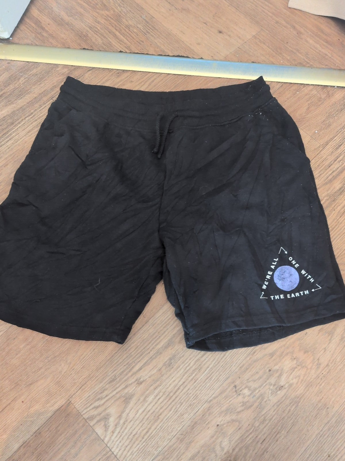 Primark Medium Black With Print Sweat Shorts