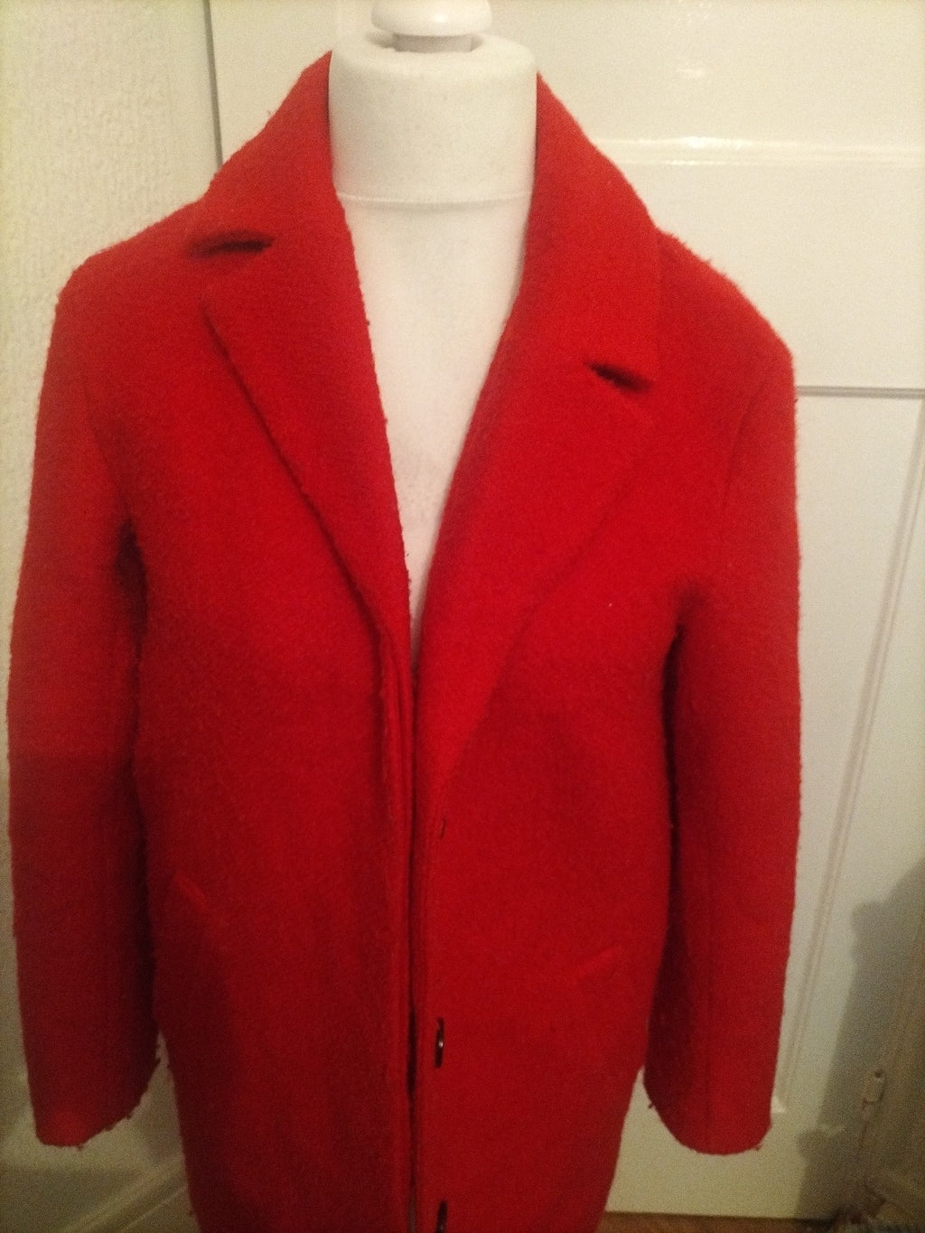 Ladies Divided Size Small Red Lined Jacket Coat