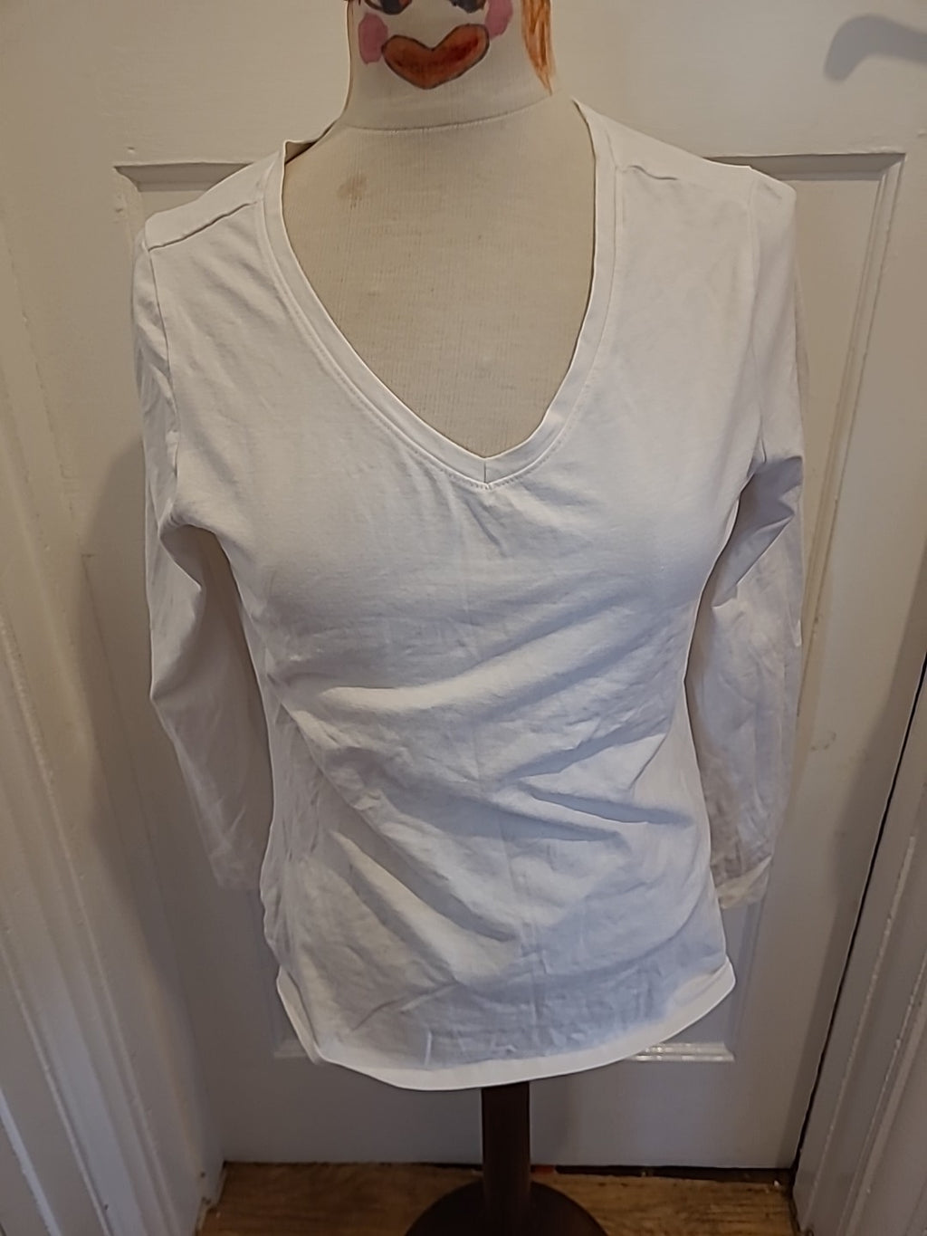 Ladies Primark Size Large Stretch Vee White