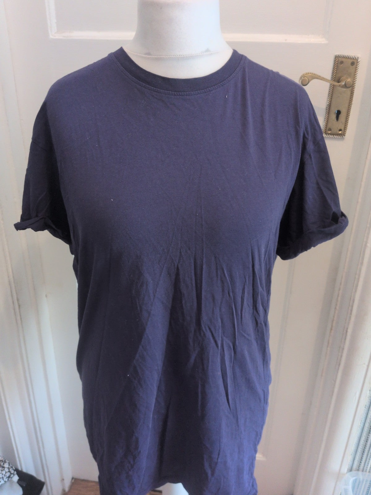 2XL Navy Short Sleeve Plain T-shirt Ladies