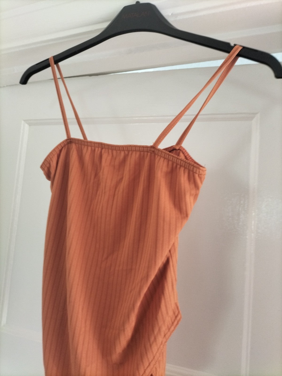Brand New Ladies I Saw It First 14 Orange Ribbed Strappy Bodysuit