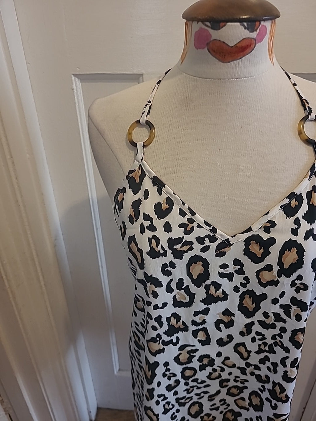 Ladies New Look Size Medium Leopard Print Sleeveless Tshirt
