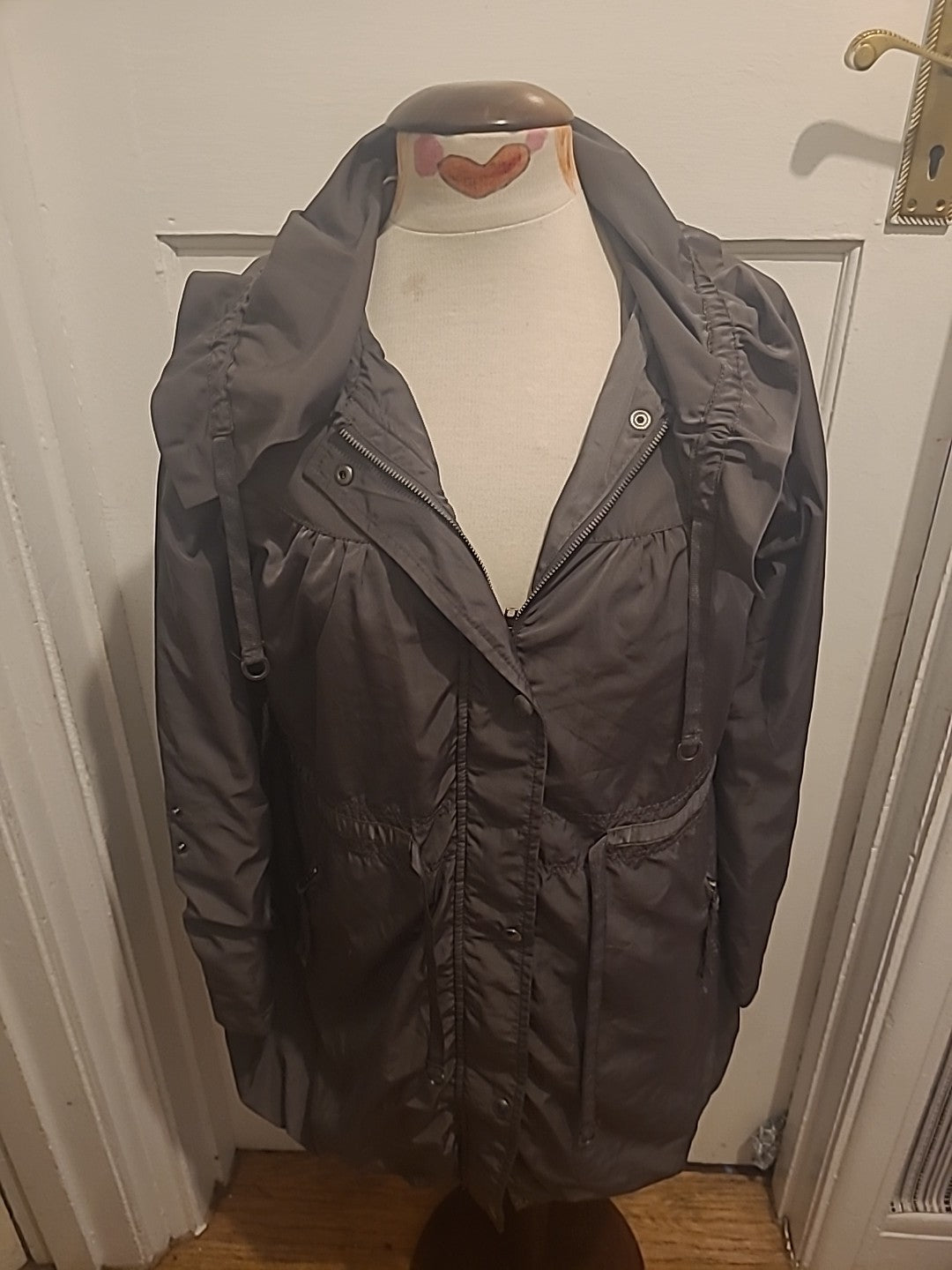 Ladies George Size 12 Brown/Grey Long Sleeve Coat