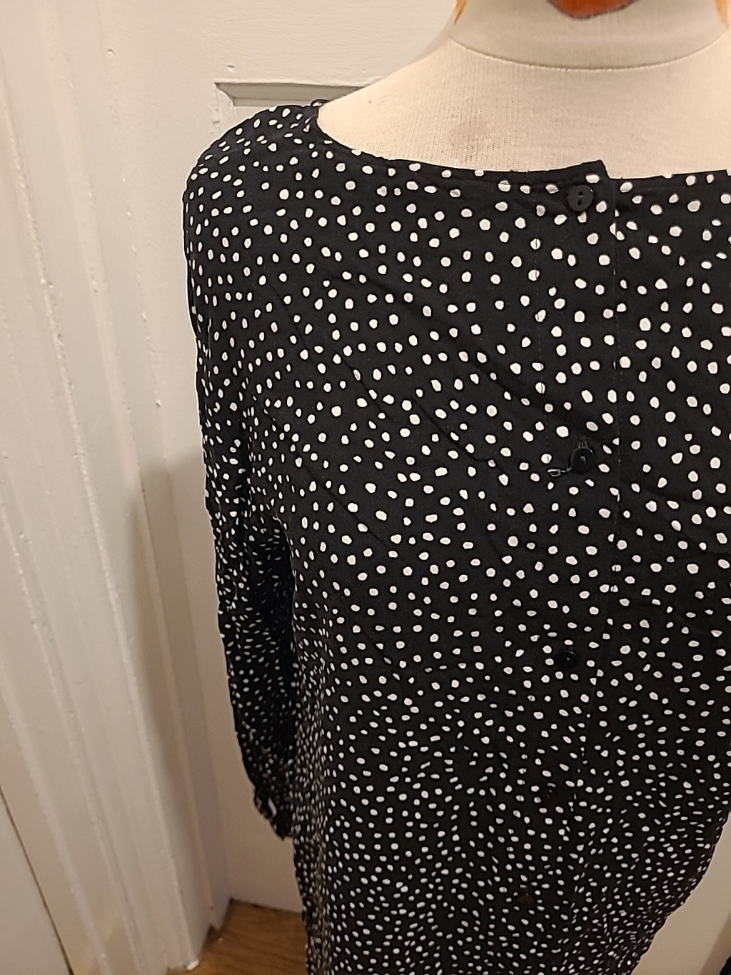 Ladies George Size 14 Polkadot Long Sleeved Blouse