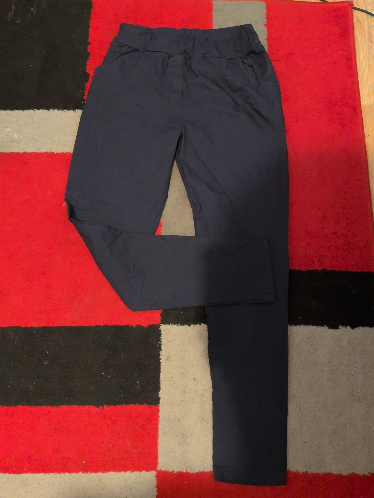 Ladies Size M/L Navy Stretch Trousers Missing Drawstring