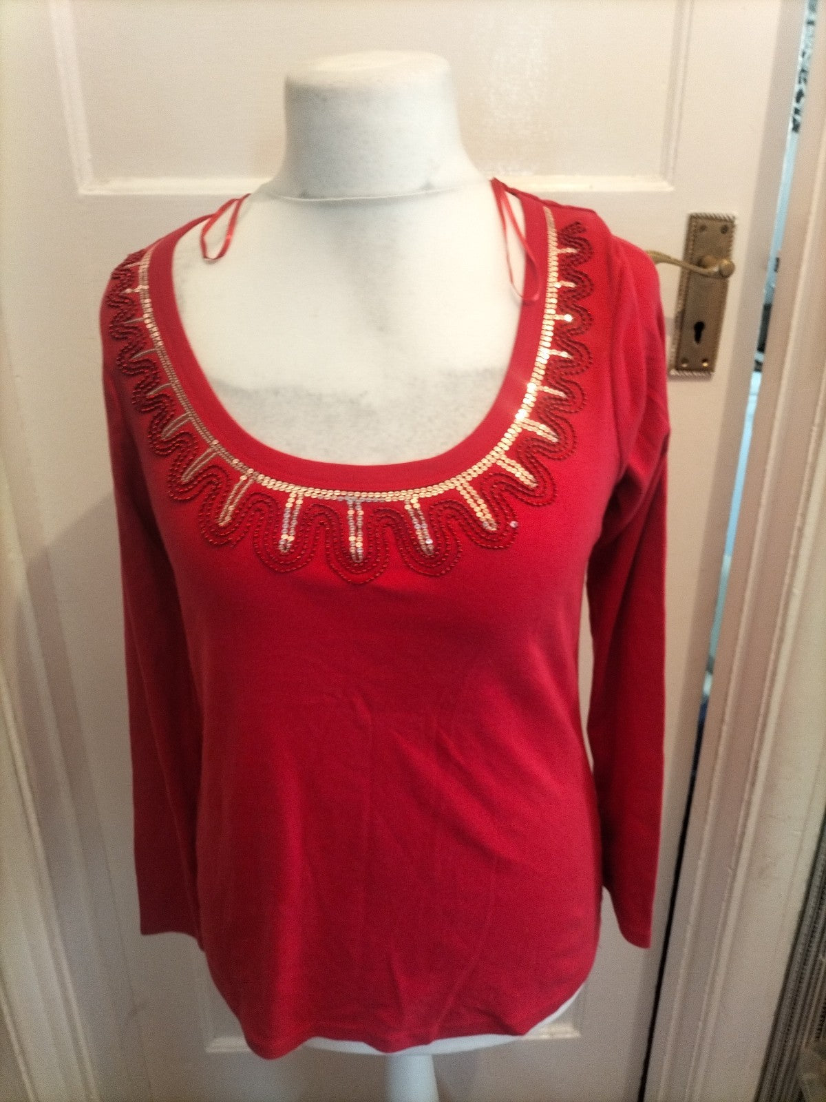 Ladies George Size 14 Hot Pink With Diamante Neck Blouse