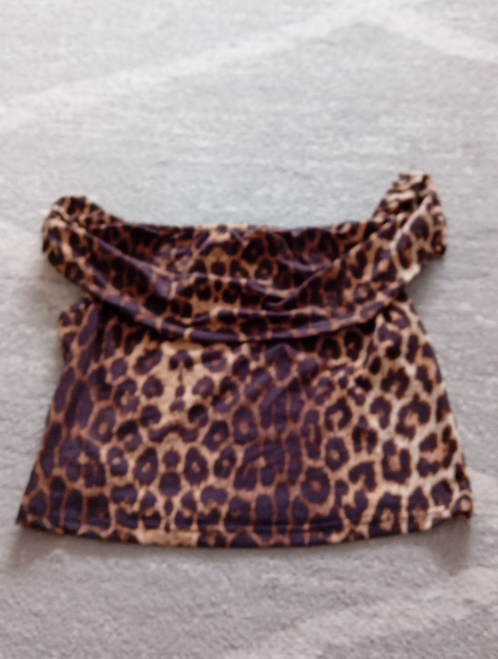 Ladies Leopard Print Off The Shoulders Top Size Large Romwe