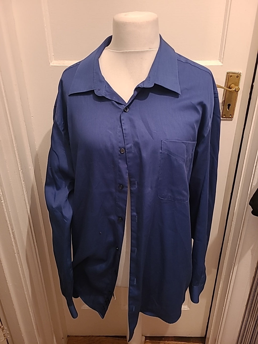 Mens George Size 2XL Blue Long Sleeved Shirt
