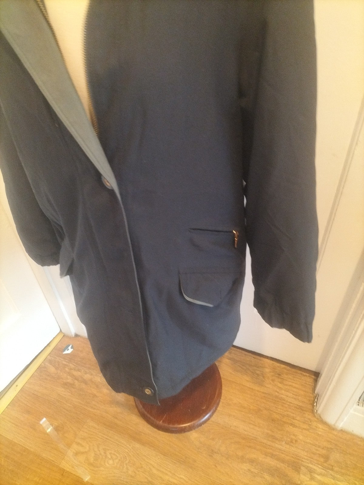 Ladies Classics Size 12 Navy Zip Through Coat