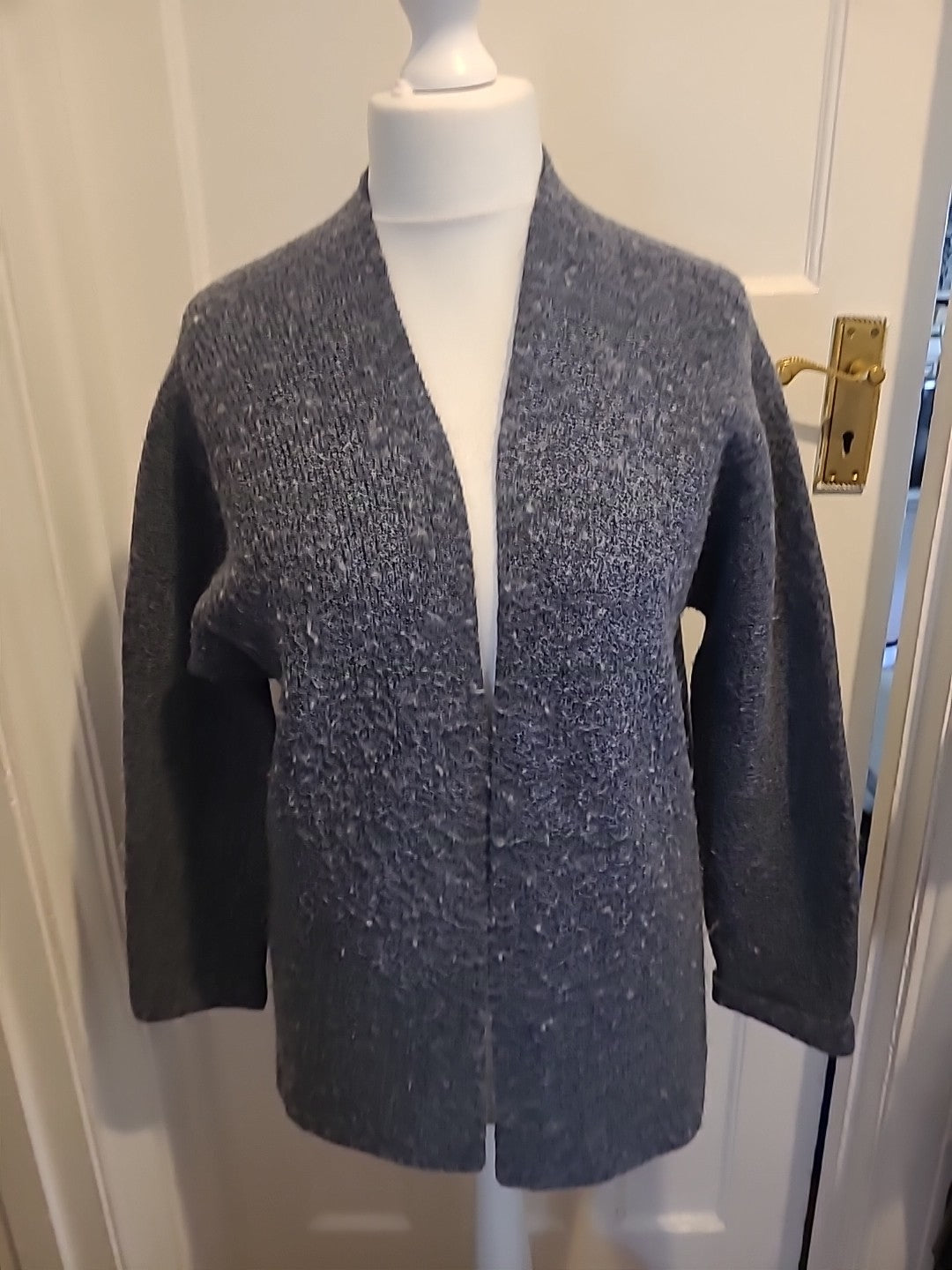 Ladies Fat Face Size 14 Greyish Blue Long Sleeved Cardigan