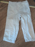 Simply Be 10 White Elasticated Crop Trousers