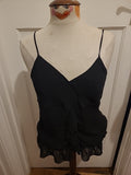 Ladies Next Size 16 Black Lined Sleeveless Blouse Strappy