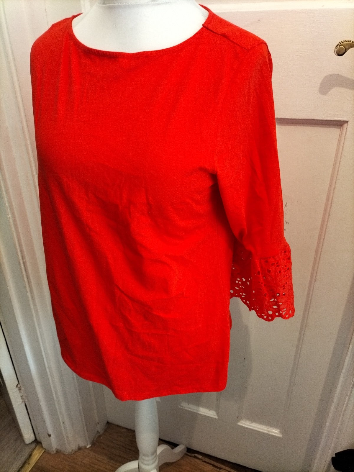 George 14 Orange Red Long Sleeve Blouse