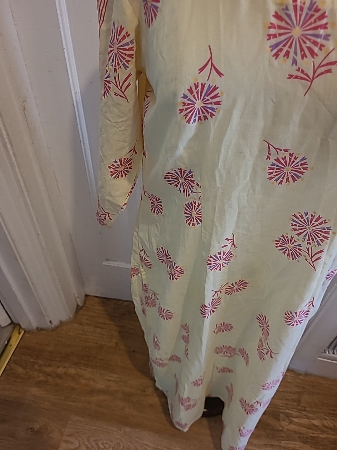 Ladies Shafi Size Medium Yellow Mid Sleeved Dress