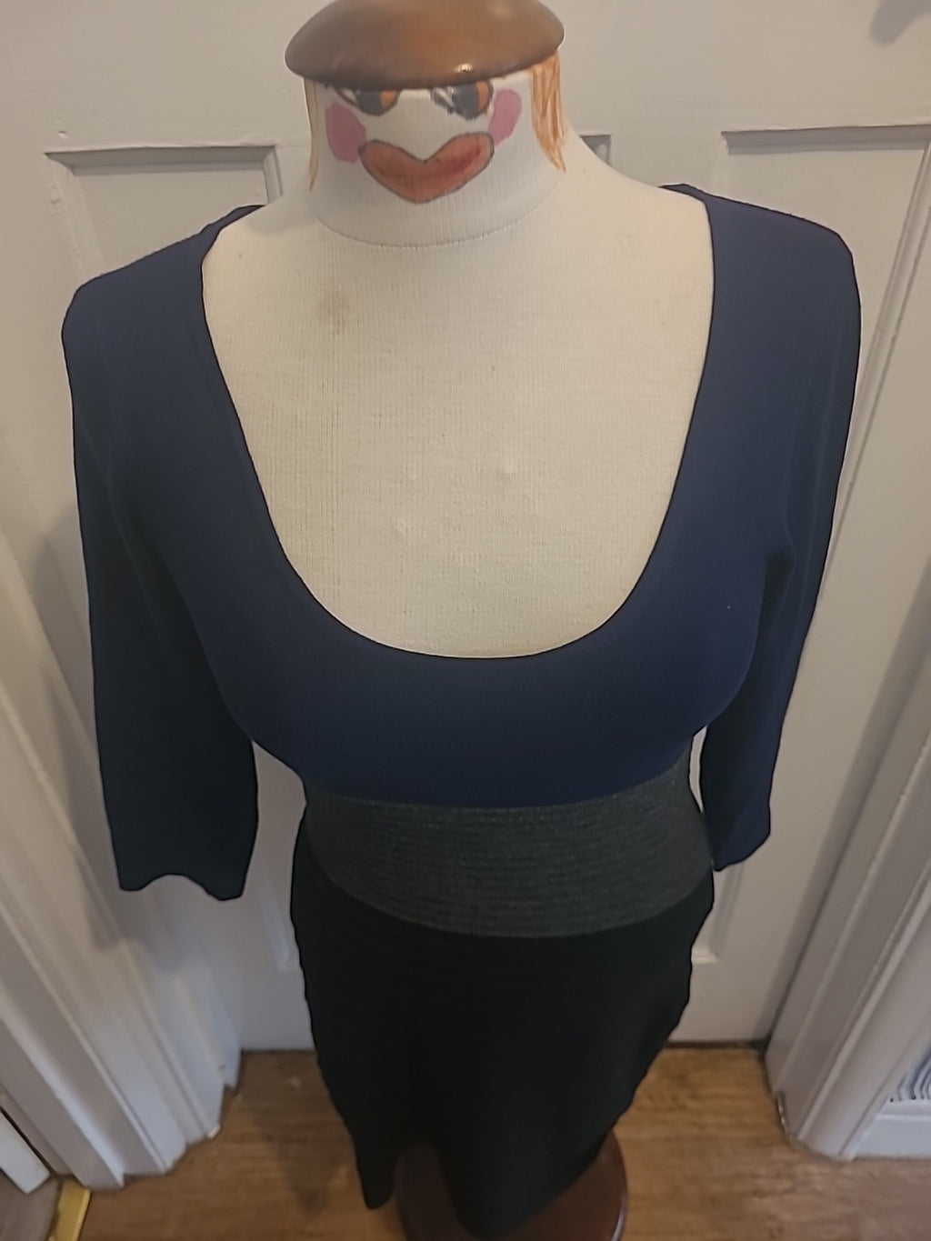 Ladies M.j.j.j Size Medium Navy Black Jumper Dress