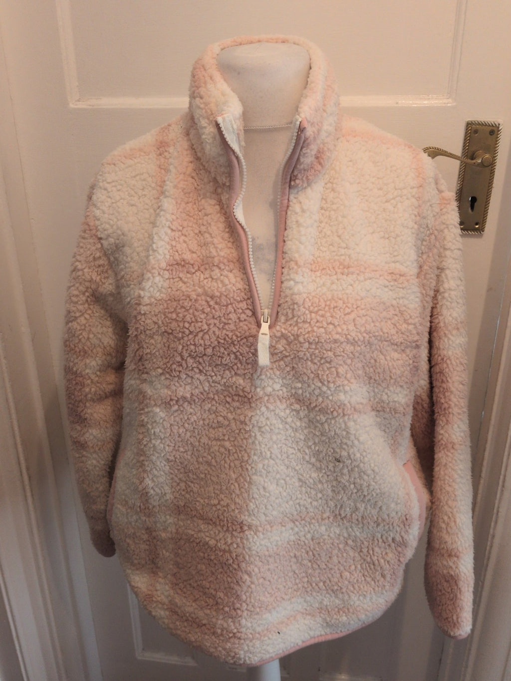 George 12-14 Pink And Cream Fluffy Pyjama Jumper
