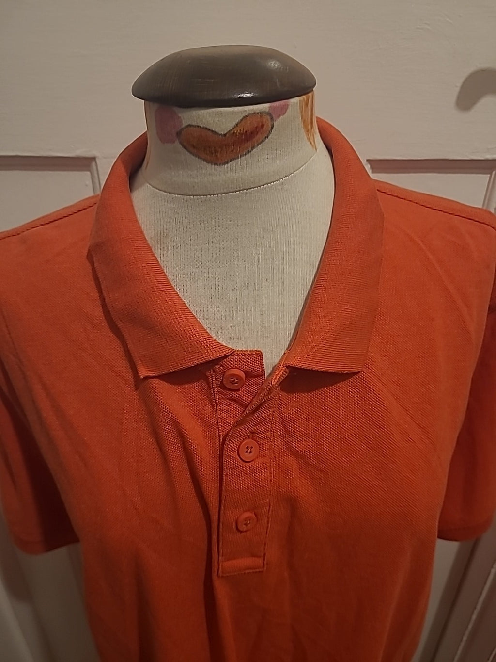 Mens Easy Size XL Orange Short Sleeved Polo